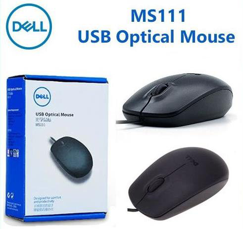 DELL Souris Optique USB Dell Avec FIL SCROLL MS111 — Noir