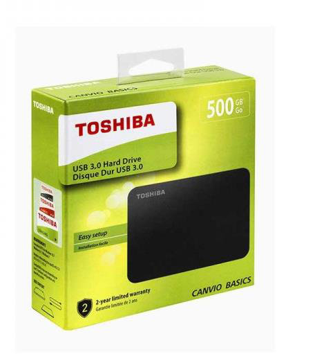 Disque dur externe — Toshiba — 500 Go-USB 3.0 (compatible USB 2.0)